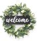 Wreath for Front Door 16 Inch Eucalyptus Leaves Wreath Green Leaves Wreath with Welcome Sign Door Wreath Spring Summer Wreath for Farmhouse Home Porch Indoor Outdoor Decor (Black)